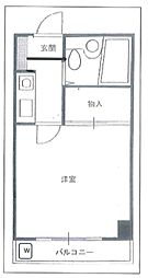 ロイヤル21 1Kの間取図画像