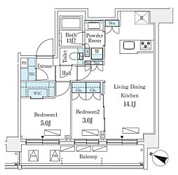 シーズンフラッツ町屋 2LDKの間取図画像