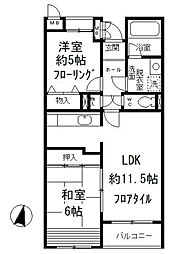 トゥインクル秋津 2LDKの間取図画像