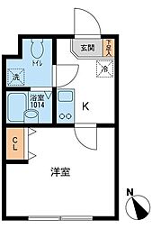 パラッツオ・ボニータ 1階1Kの間取り