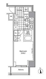 パークハビオ門前仲町 1Kの間取図画像