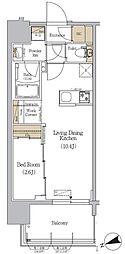 URBANEX駒込 1LDKの間取図画像