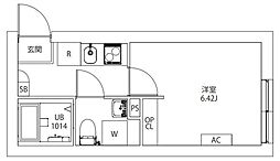 AXIA M-City武蔵小山 1Kの間取図画像
