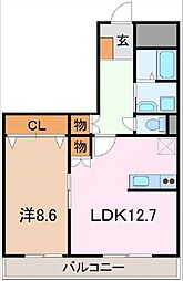 TNマンション5 1LDKの間取図画像