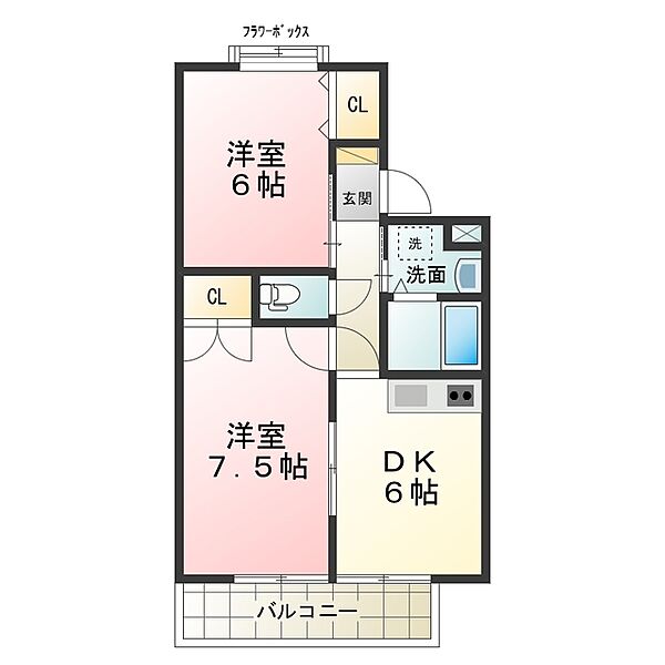 ハイツプラムナイン ｜大阪府堺市北区百舌鳥梅町３丁(賃貸アパート2DK・1階・44.71㎡)の写真 その2