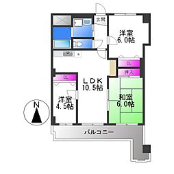 ワカイシビック第一ハイツ 3LDKの間取図画像