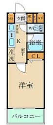 西武池袋線 椎名町駅 徒歩2分の賃貸マンション 3階1Kの間取り