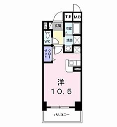 アット長田 5階ワンルームの間取り