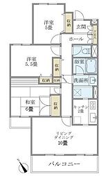 京王井の頭線 富士見ヶ丘駅 徒歩9分の賃貸マンション 3階3LDKの間取り