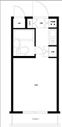 ルーブル新宿西落合 2階ワンルームの間取り
