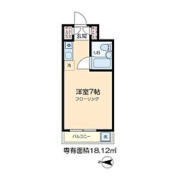 ベルガーデンハイツ ワンルームの間取図画像