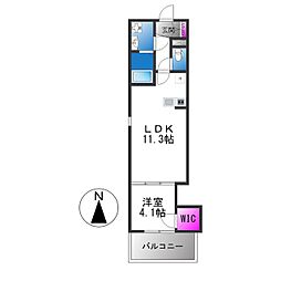 (仮称)ジーメゾン西湊ベルジュール 1LDKの間取図画像