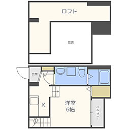 NYスタイルズ香椎 ワンルームの間取図画像