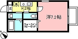 ヴェルドミール2 1Kの間取図画像