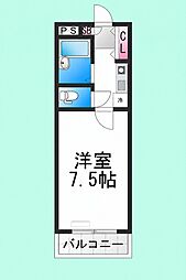 宿院ピア2 1Kの間取図画像
