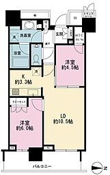 ザ・パークハウス晴海タワーズティアロレジデンス 2LDKの間取図画像