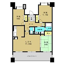 アンピール舞鶴 3LDKの間取図画像