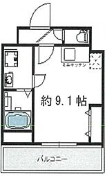 Marriage Ichikawa 3階ワンルームの間取り