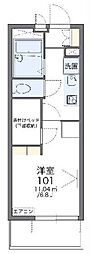 レオパレスMUSASHI 1Kの間取図画像