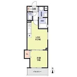 フォレストクリエオーレ城垣町壱番館 1LDKの間取図画像