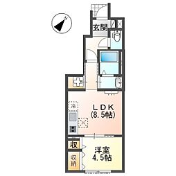 アウローラ百草園 1LDKの間取図画像