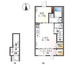 多摩市永山アパート 1LDKの間取図画像