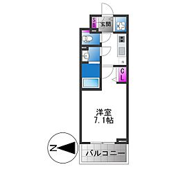 Cion Osaka East Gate 1Kの間取図画像