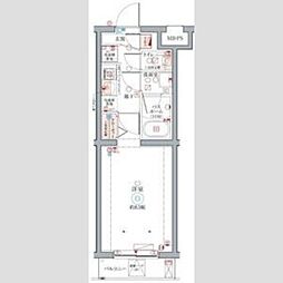 クレヴィスタ柴又 2階1Kの間取り