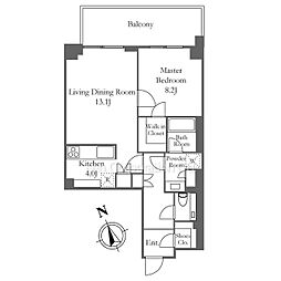 麻布台ヒルズ　ガーデンプラザレジデンスＢ棟 6階1LDKの間取り