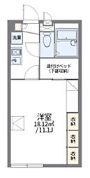 レオパレス一心 1Kの間取図画像