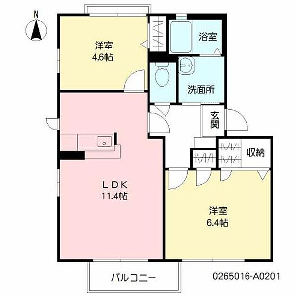 ファミールオガタ　　　Ａ棟 A0201｜熊本県上益城郡益城町大字広崎(賃貸アパート2LDK・2階・50.78㎡)の写真 その2