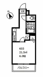 クレッシェンドK 1Kの間取図画像