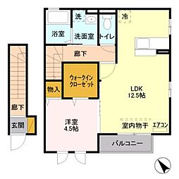 ロート パルーデ 2階1LDKの間取り