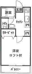 ルミエール 2階1Kの間取り