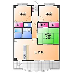 サングレース和泉 3LDKの間取図画像