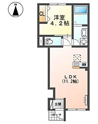 茅ヶ崎市本村2丁目アパート 1LDKの間取図画像
