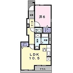 ルーエンハイム2 1LDKの間取図画像