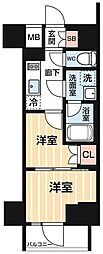 東京メトロ日比谷線 南千住駅 徒歩5分の賃貸マンション 6階2Kの間取り