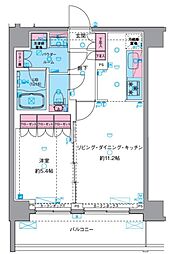 ジェノヴィア南千住6スカイガーデン 1LDKの間取図画像