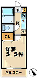 ミネックス 1Kの間取図画像