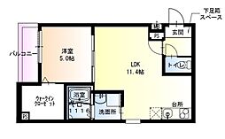 フジパレス百舌鳥駅南V番館 1階1LDKの間取り