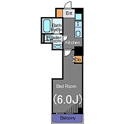 シーフォルム北品川 6階1Kの間取り