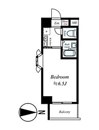 スカイコート駒場東大前 1階1Kの間取り