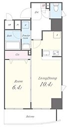 ラブールミノワ 8階1LDKの間取り