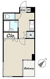 プラザ聖蹟 7階1Kの間取り