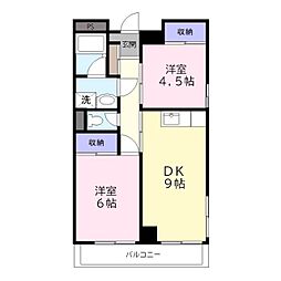 大久保ビル 2DKの間取図画像