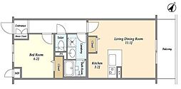 ブレス北新宿 1LDKの間取図画像