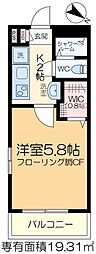 Ｍ’Ｓフラット 201 2階1Kの間取り