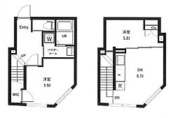 オーキッドレジデンス代々木 EAST 1階2DKの間取り