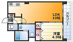 ノルデンタワー新大阪プレミアム 3階1LDKの間取り